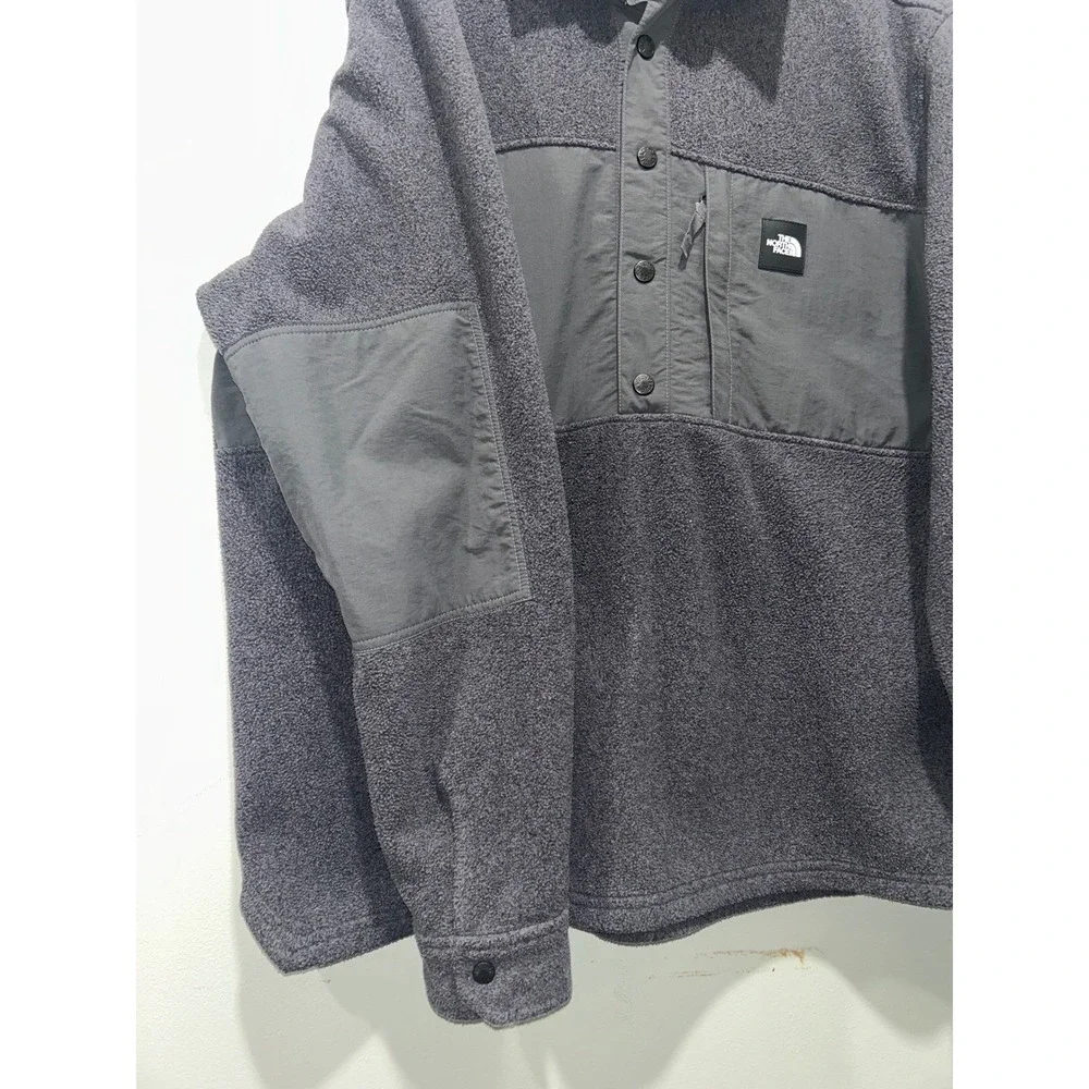 The North Face Mens Fleece Pullover Shirt Jacket Gray‎ Size XL